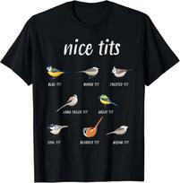 Nice-tits funny bird watching gift Birder Men Dad Gift Unisex T-Shirt XL gray