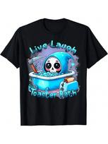 Funny Skeleton Live Laugh Toaster Bath Graphic Men unisex T-Shirt 4XL įvairiaspalvis
