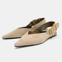 Moterims skirti basutės, klumpės, batai, madingi, smailūs, plokščiapadžiai sandalai moterims, elegantiški, prancūziški, laisvalaikio batai, prabangūs dizainerių batai, moteris 37 abrikosas