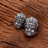 Aged Copper Mahakala Buddha Head Tibetan Cultural DIY Accessory black