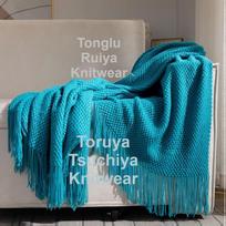 Blanket for Nap, Bed and Breakfast Decoration, Air Conditioning Blanket, Sofa Cover 127*172cm tamsi chaki spalva