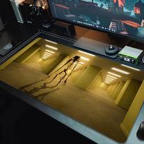 Backrooms Mouse Pad Large Gaming Table Cushion Non-slip Laptop Tablet Big Mousepad XXL Mat Mini PC Playmat With Lock edge_xia 30cmx60cm(11.8x23.6inch) brown