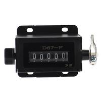 Mechanical Counter 5 Digit Manual Stroke Clicker Resettable Pull Count 0‑99999 with Spring black