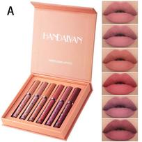6pcs/Set Sexy Velvet Not Easy To Dip the Cup Matte Liquid Lipstick Waterproof Long Lasting Nude Lip Gloss Kit beige