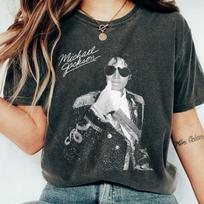 Michael Jackson King Of Pop Vintage Comfort Color Shirt 3XL gray