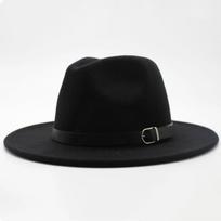 Platus kraštas Britiška Fedora skrybėlė Formali proga Vilnonės skrybėlės Mada Žieminės veltinio skrybėlės Šventė Vestuvės black