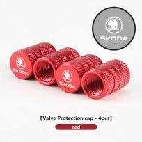 4 vnt. Automobilio rato padangos vožtuvo dangtelis Airdust Vandeniui atsparus Skoda Kamiq MK3 MC77 Roomster Rapid Kodiaq Karoq Fabia Enyaq