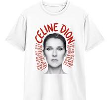 Celine Dion Retro Portrait T‑Shirt Pop Singer Music Fan Graphic Oversized Tee Unisex Short Sleeve Streetwear T‑Shirts L