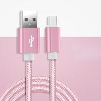 Itin ilgas 10 pėdų nailono pintas USB įkrovimo laidas, skirtas iPhone, C tipo ir mikro USB, patvarus ir greitas įkrovimas 3m for iPhone rožinio aukso spalvos