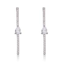 BELLA BOX Pure Silver Needle Micro-inlaid Zircon Geometric Design Teardrop Ear Studs Are Light Luxury, Niche And High-end Earrings Copper Inlaid Zircon sidabras