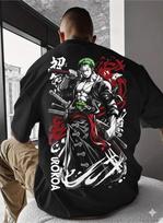 Vienas Gabalas Roronoa Zoro Trijų Kardų Stiliaus Dydžio T-Shirt, Unisex Anime Gerbėjų Gatvės Aprangos Marškinėliai, 100% Medvilnės Laisvalaikio Trumpomis Rankovėmis Viršus L smėlis