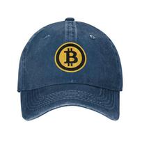 Bitcoin Logo Baseball Cap Hiking Fishing Washed Sun Visor Trucker Hat Men Women Outdoor Travel Cotton Baseball Caps Dropshipping tamsiai mėlyna spalva