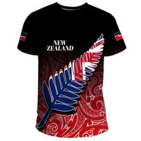New Zealand Flag Map Graphic T Shirts Silver Fern National Emblem T Shirt for Men Polynesia Unisex Tshirt Aotearoa Man Tee Tops XL blue