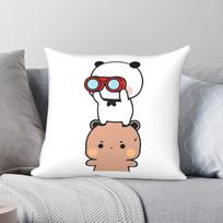 Bubu Dudu Binoculars Searching Square Pillowcase Polyester Linen Velvet Pattern Decor Throw Pillow Sofa Seater Cushion Cover 30X30CM black