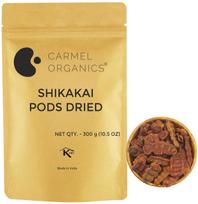 CARMEL ORGANICS Shikakai Pods Whole - 300 Grams, Ayurvedic Hair Cleanser, For Healthy, Shiny Hair, 100% Pure & Raw, No Added Preservatives, Non GMO, beige