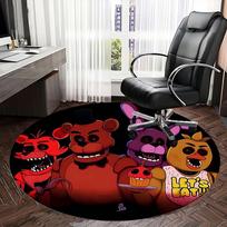 Freddy Fazbear's ,Five Nights at Freddy's Chair mat Round Rug-Office carpet , Machine Washable , Non-slip , Suitable for Living Rooms , Bedr 120cm by 120cm black