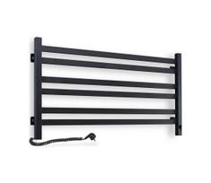 Vertaduro - Vonios kambario kopėčių tipo radiatorius su termostatu AVA 181W/230V 50x90 cm IP44 juodas kairinis