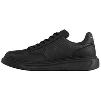 LOUIS VUITTON Beverly Hills Cow Leather Low top Skateboard Shoes Men's Black 1AHQYD 43 juoda