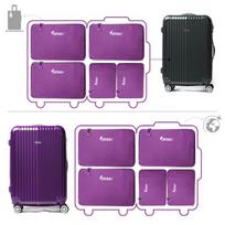 Rollykits Large Luggage Travel Pouch 10-Piece Set Rtpssdt10 Purple/Free