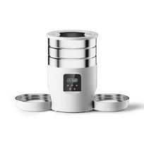 4.5L Button WiFi Automatic Cat Feeder Includes Two Stainless Steel Bowls Smart Pet Cat and Dogs Food Dispenser Feeder Pet Feeder L&4L white