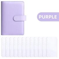 PU Leather Budget Binder With Cash Envelopes Pockets Zip Small French Budget Pouch Binder For Saving Money A6 Planner Organizer A6