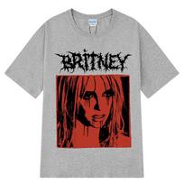 Britney Spears Metalinis Roko Grafikos Vintažinis Marškinėliai Vyrams Moterims Mados Hip Hop Marškinėliai Trumpomis Rankovėmis Grynos Medvilnės Marškinėliai M black