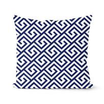 Tamsiai mėlynas pagalvės užvalkalas su geometriniu raštu Dekoratyvinė pagalvė Namų dekoras Mėtymo pledas 16x16Inch white