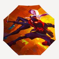 1PC SpiderMan, Miles Morales Automatic Open/Close, 8-Rib Durable Frame Compact Travel Umbrella for Men & Women S1222081 black