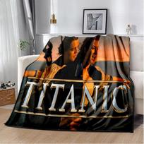 3D Spausdintas Titaniko Filmo Plakato Pledas, Minkštas Mesti Pledas Namams Miegamajam Lovai Sofai Piknikui Kelionei Biurui Poilsio Dangalas Vaikams 75x90cm