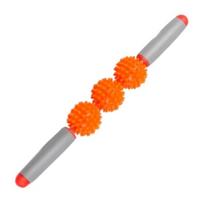 Massage Roller Stick with 3/5 Spiky Balls, Fascia Muscle Cellulite Deep Tissue Massager, Massage Tool for Sore Muscles, Neck, Leg, Back A oranžinė