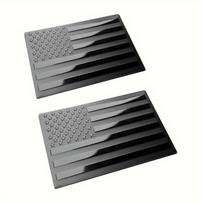 2 vnt. Matinis juodas Amerikos vėliavos lipdukas lipdukas automobilio 3D Amerikos vėliavos emblemos lipdukas gray