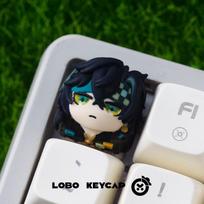 Lobo Keycap Genshin Impact Furina 3d Resin Artisan Keycap Handmade Custom Anime Esc Mechanical Keyboard Decoration Collect Gift raudona