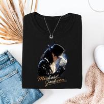 Michael Jackson Shirt, King of Pop Black Graphic Tee,MJ Music Fan T-Shirt L white
