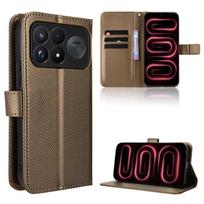 Apverčiamas dėklas, suderinamas su Xiaomi Poco F9 Ultra, PU odos telefono dėklas, viso korpuso apsauga su [RFID blokavimu] for Xiaomi Poco F9 Ultra ruda