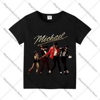 Vaikų Anime Mielas T-shirt Vasariniai Drabužiai Pop Karalius MJ Medvilninis T-shirt Michael Jackson Trumpomis Rankovėmis Viršutiniai Drabužiai Madingi Laisvalaikio T-shirt Dovanos 120 black