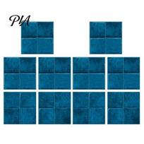 Peel And Stick Wall Tiles Self-Adhesive Mosaic Stickers for Kitchen Bathroom, Waterproof Removable Wallpaper, Sink Backsplash Protector 3D Tile Decals 10 pcs mėlyna