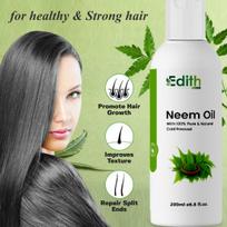 Edith Naturals Cold Pressed 100% Pure Neem Oil for Skin & Hair | Fresh from our Ayurvedic Kitchen, Zero Preservatives | Body Massage Oil, Hair Oil white