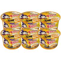 Samyang Buldak 4 Cheese Hot Chicken Flavor Ramen Big Bowl Instant Spicy Creamy Noodles 110g x 6 Pack yellow