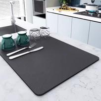 Silicio diatomito virtuvės nutekėjimo kilimėlis sugeriantis neslystantis stalviršio džiovinimo padėklas indams stalo įrankiams barui karščiui atsparus 50cm x 60cm 2.5mm diatomite
