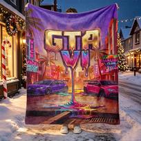 Grand Theft Auto VI rašto pledas namų dekoravimui, lovai, sofai, kelionėms automobiliu, stovyklavimui, tinkamas visiems sezonams, gimtadienio Kalėdų dovana 80cmx120cm