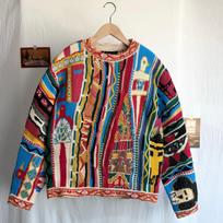 Kapital Vintage Pop Art Plus Size Knit 3D Sweater Small black
