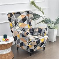 2 vnt./komplektas Elastingas sparnuotos kėdės užvalkalas Nešvarumams atsparus Gėlių rašto Vienvietės sofos užvalkalas Nuimamas Tampri fotelio dėklas Svetainei Namams gray