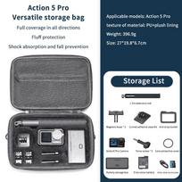 Sportinės kameros laikymo dėžutė Dji Action 5 Pro/4/3 rinkiniui, nešiojamas nešiojimo kietas apvalkalas, kelioninė rankinė organizatorius as the picture gray