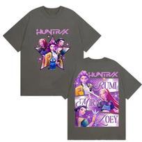 Pop Devil Hunter Movie Pattern T-shirt for Men and Women Harajuku High Quality Super T-shirt Street Wear 4XL pink