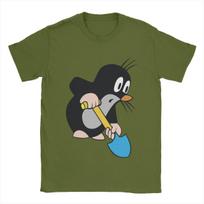 Kasinėjantis kurmis T-shirt vyrams Medvilniniai Vintažiniai T-shirts Krtek Mažasis kurmis Mieli Animaciniai T-shirts Trumpomis Rankovėmis Drabužiai Grafiniai XL black