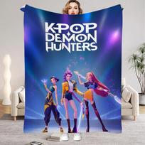 K-Pop Demon Hunters Blanket Girls Boys Plush Throw Blanket Novelty Warm Blanket All Season Gift 75x100cm gray