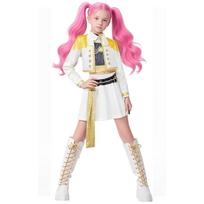 K-Pop Rumi Medžiotojų Cosplay Kostiumas Mergaitei Helovinas Demonas Juodas Baltas Liemenė Palto Šortai Trijų Dalių Rinkinys Persirengti 160CM white