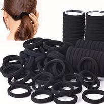 Moterims Juodi Plaukų Gumytės Elastingos Gumos Plaukų Aksesuarai Surišėjai Uodegoms Scrunchies Aksesuarai 200Pcs juoda