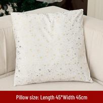 Christmas Burlap High Hat Santa Claus Cushion Cover for Sofa white