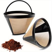 Gold Coffee Filter Reusable #4 Cone Coffee Filters Basket Replacement Fits Cuisinart/Ninja Coffee Makers and Brewers (1) black